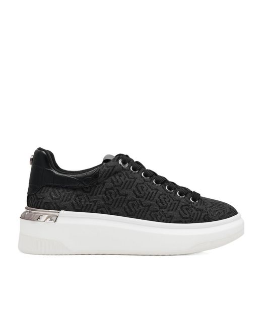 Steve Madden Black Monogram-Patterned Shoes