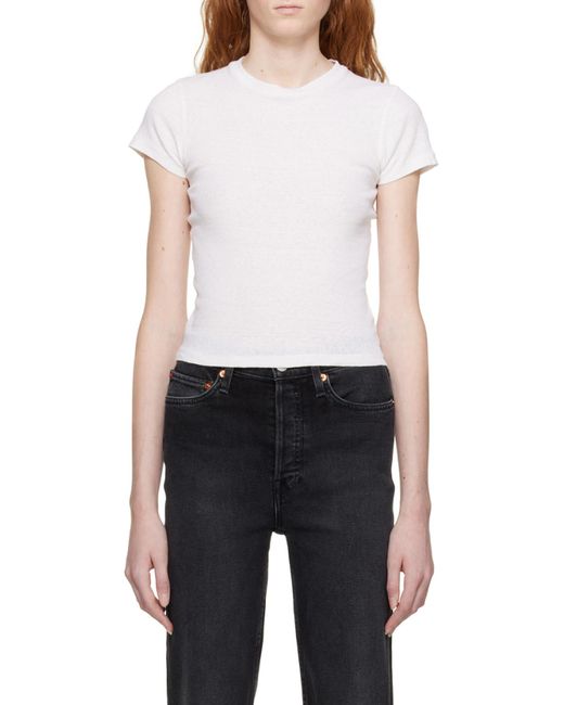 RE/DONE Women's Blue X Hanes Short-Sleeved T-Shirt