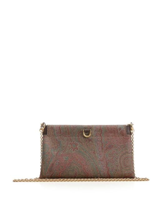 Etro Brown Talk Mini Clutch Bag