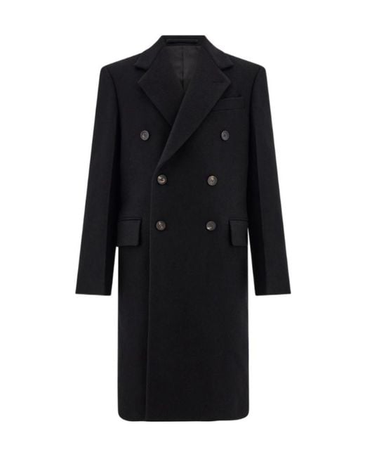 Ferragamo Black Double Breasted Coat for men