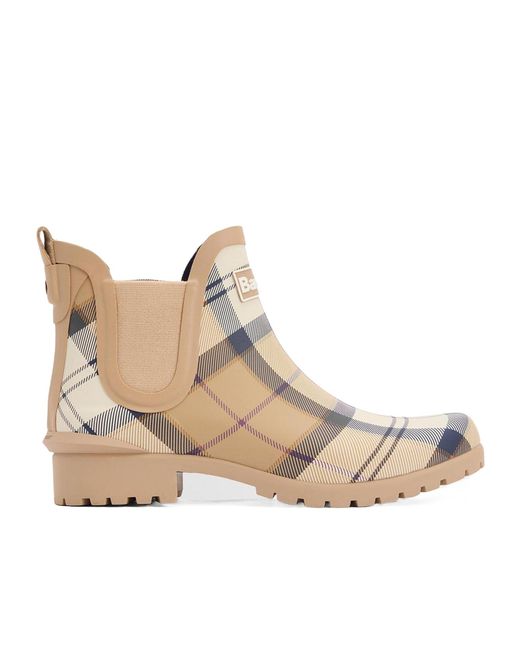 Barbour Natural Logo Plaid Ankle Boots