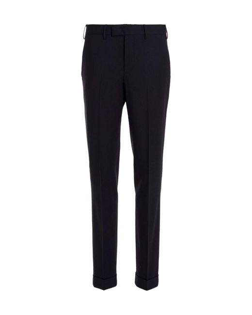 Pt Pantaloni Blue Pt Torino Master Creased Wool Pants for men