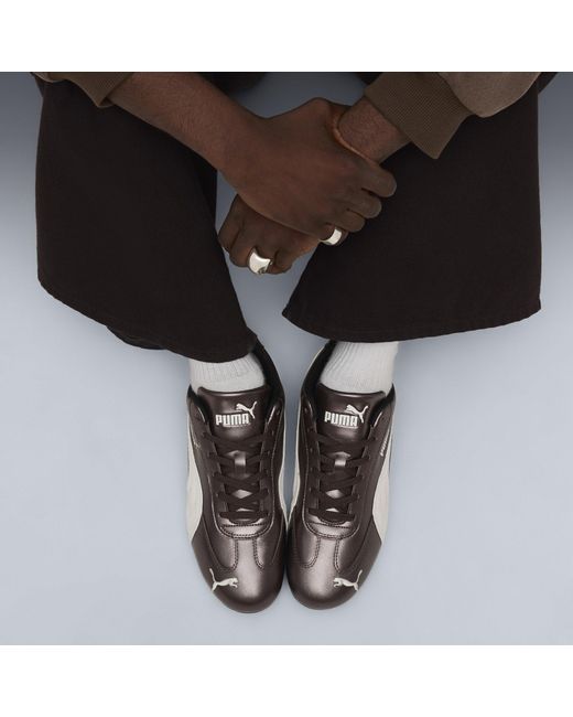 PUMA Brown Speedcat Metallic Low-Top Trainers