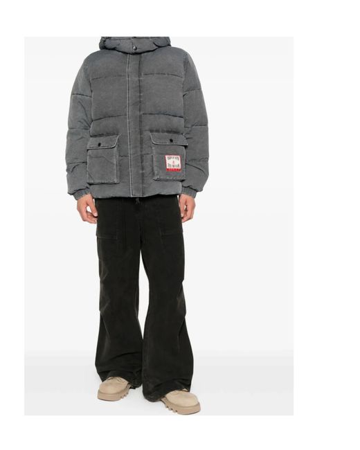 Vision Of Super Gray Hooded Padded Jacket for men
