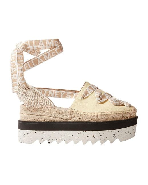 Stella McCartney Metallic Gaia Platform Strapped Espadrilles