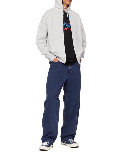 Carhartt Blue Landon Logo-Patch Tapered Jeans for men