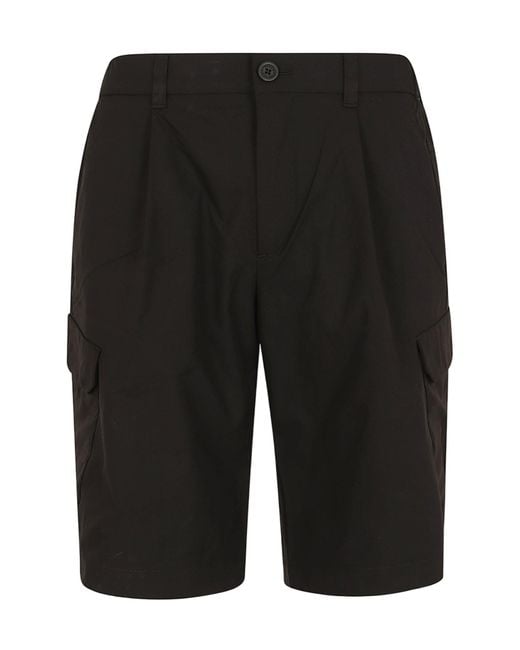 Herno Black Elasticated Waistband Cargo Shorts for men