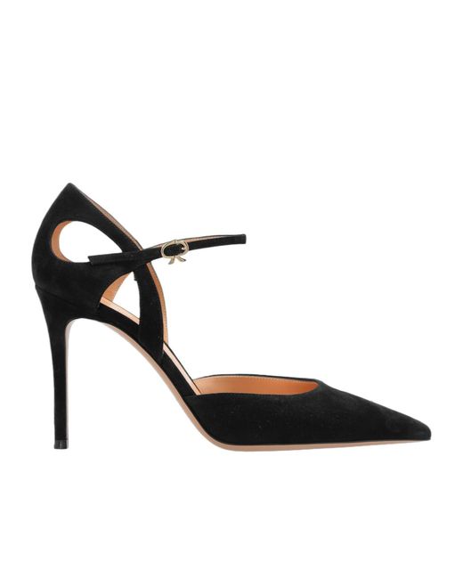 Gianvito Rossi Black Camnero Strappy Heeled Pumps