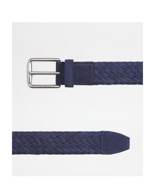 Tod's Blue Braided Buckle Belt for men
