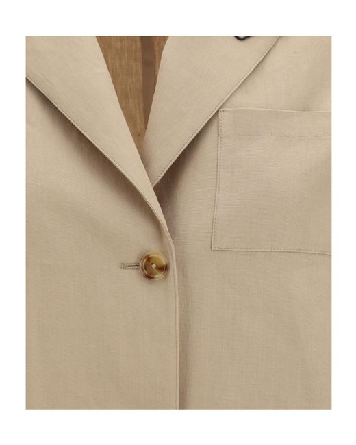 Lardini Natural Single-Breasted Patch Pocket Blazer