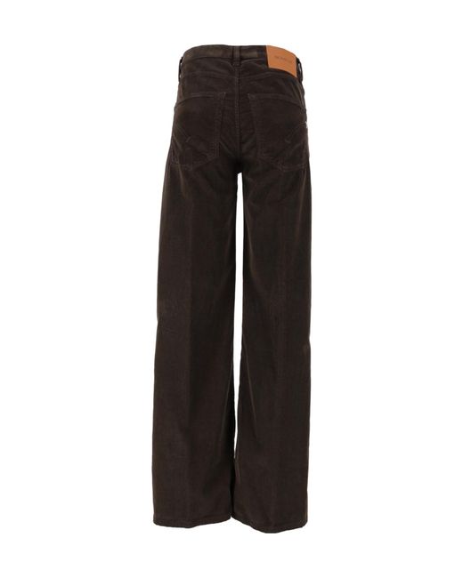 Dondup Black Logo-Patch Denim Trousers