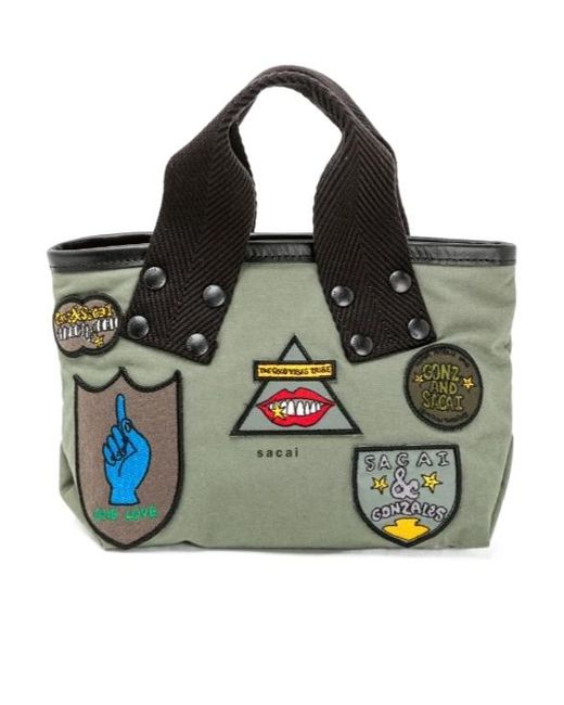 Sacai Green Double-Handle Handbag