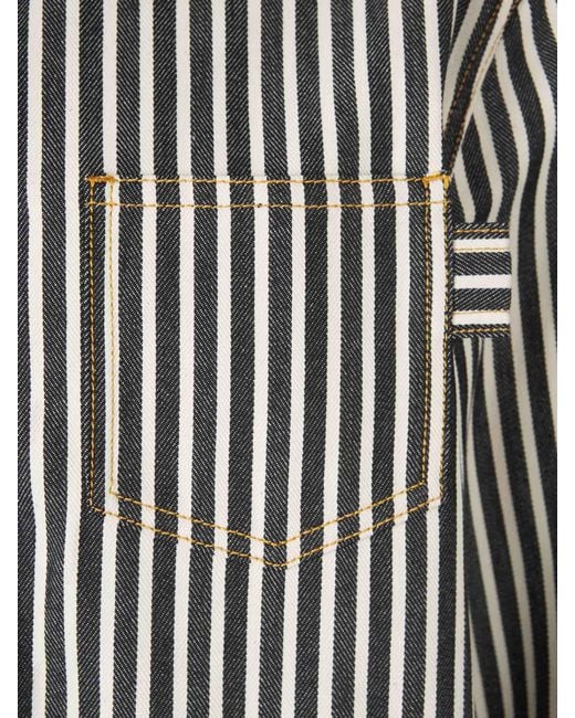 Bottega Veneta Gray Striped Long-Sleeved Shirt for men