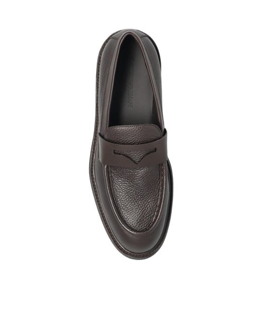 Emporio Armani Black Almond Toe Slip-On Loafers for men