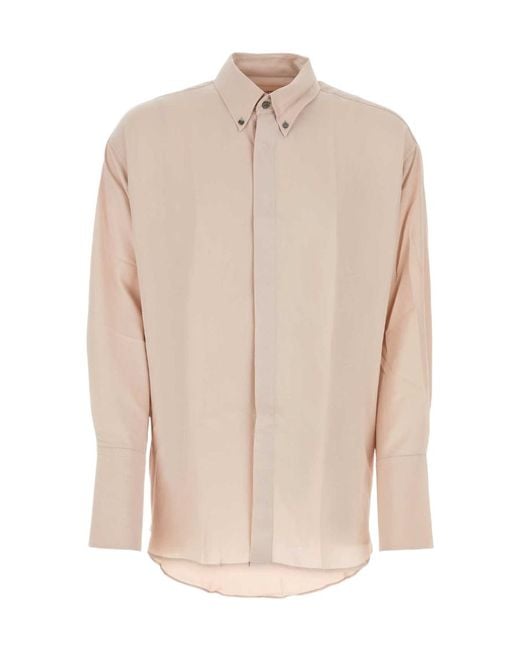 AMI Natural Ami Collared Long-Sleeve Shirt for men