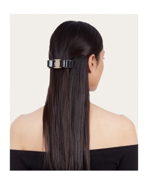 Ferragamo Black Ferragamo Logo Engraved Hair Clip