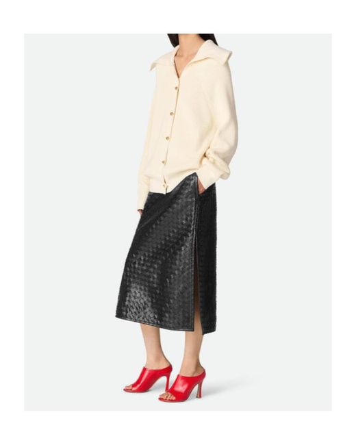 Bottega Veneta Natural Long Sleeved Knitted Cardigan