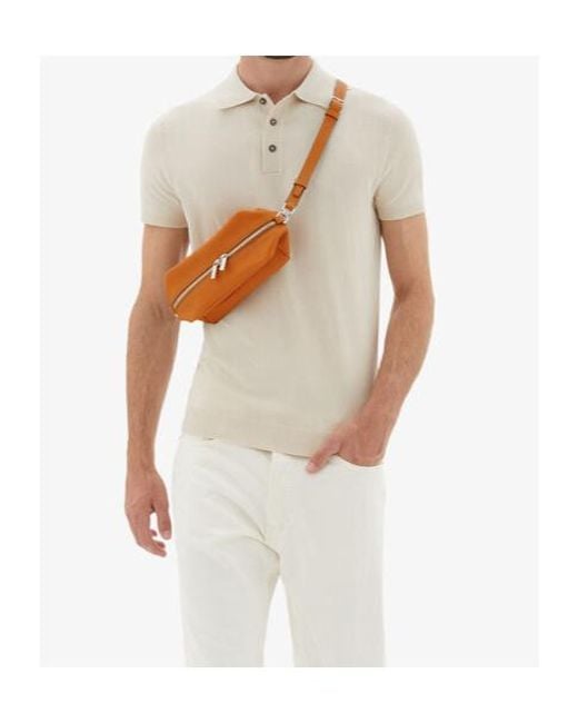 Valextra Brown Zippered Crossbody Bag for men