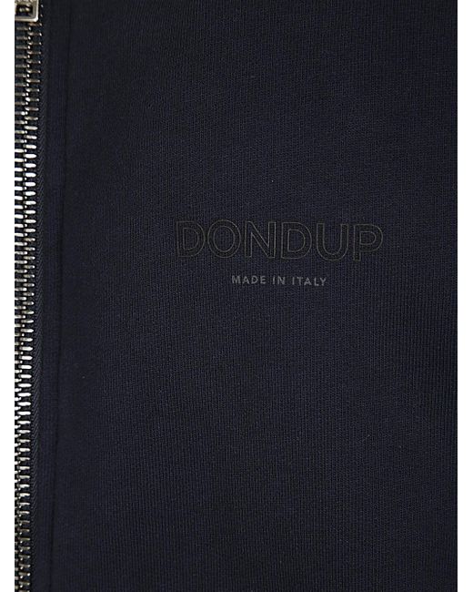 Dondup Blue Logo Print Zip-Up Hoodie for men