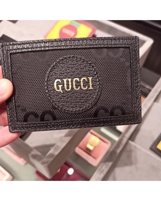 Gucci Black Off The Grid Gg Supreme Cardholder for men