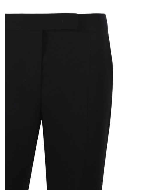 Max Mara Black Pianoforte Vincita Pleat Detailed Straight Leg Pants
