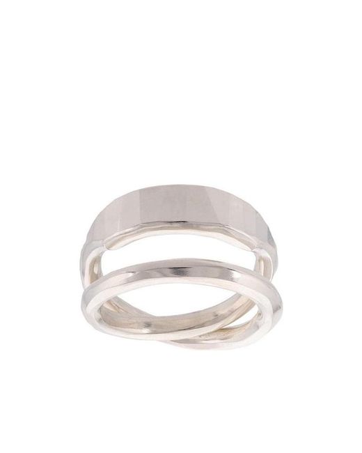Werkstatt:münchen White Layered Ring for men