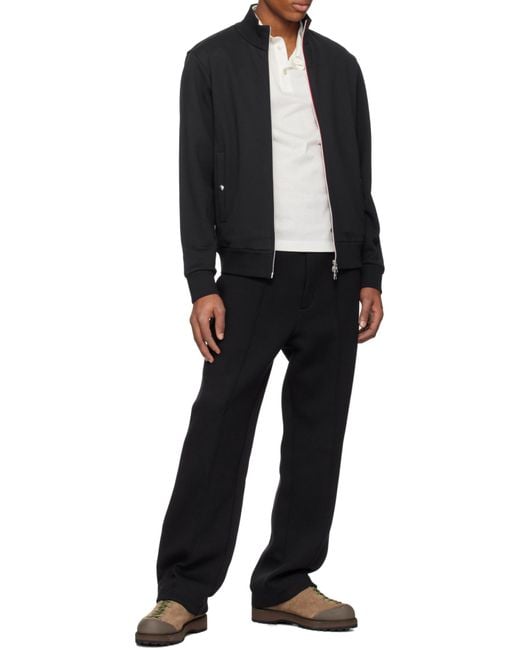Moncler Blue Tricolor-Trimmed Cotton Zip-Up Sweatshirt for men