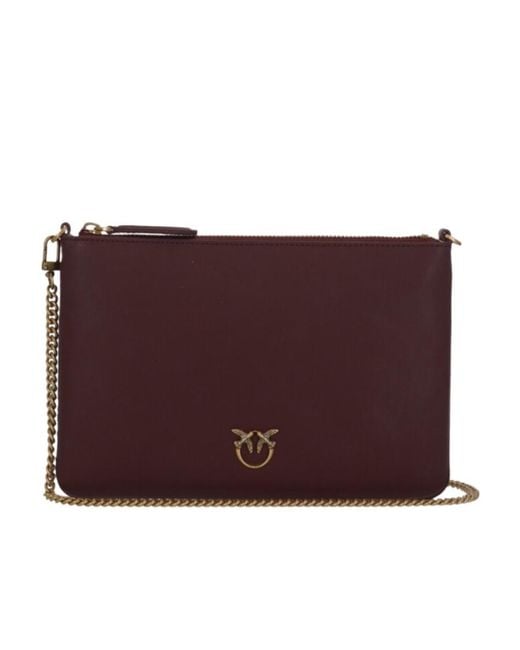 Pinko Purple Classic Flat Love Simply Crossbody Bag