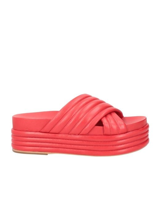 Farm Rio Red Simple Leather Sandals