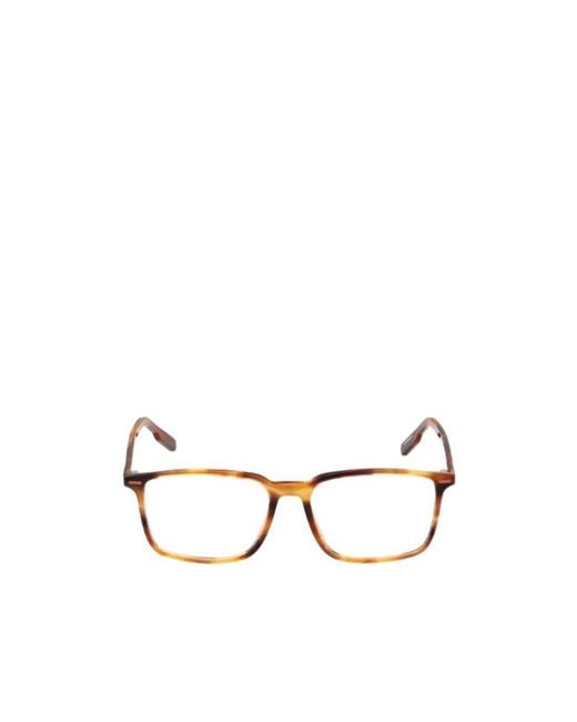 Zegna Metallic Geometric Frame Plain Glasses for men