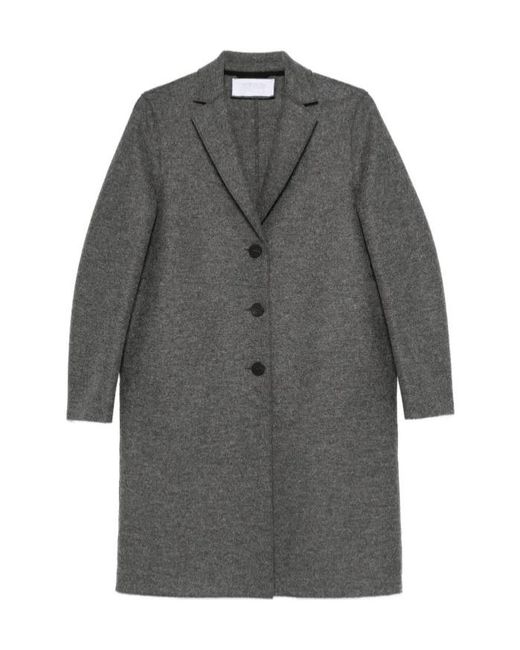Harris Wharf London Gray Buttoned Single-Breasted Coat