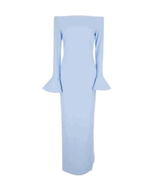 Solace London Blue London Anica Off-Shoulder Long Dress