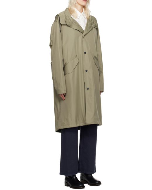 A.P.C. Green Button-Up Hooded Coat for men
