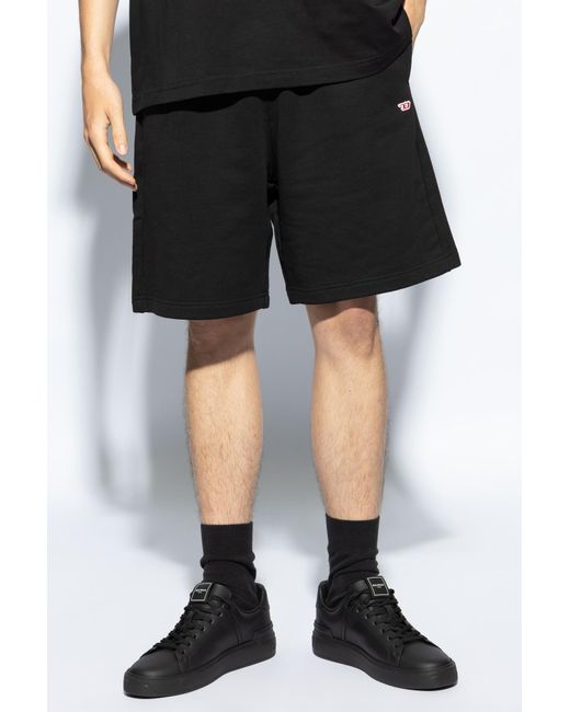 DIESEL Black P-Bisc-D Logo Embroidered Track Shorts for men