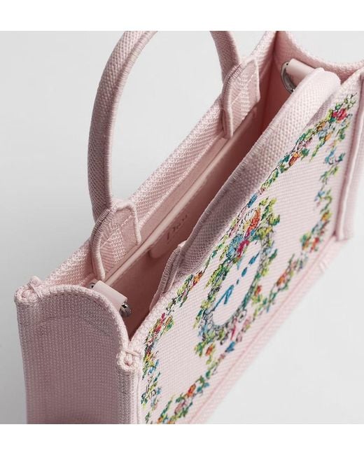 Dior Pink Iviera Mini Book Tote With Strap