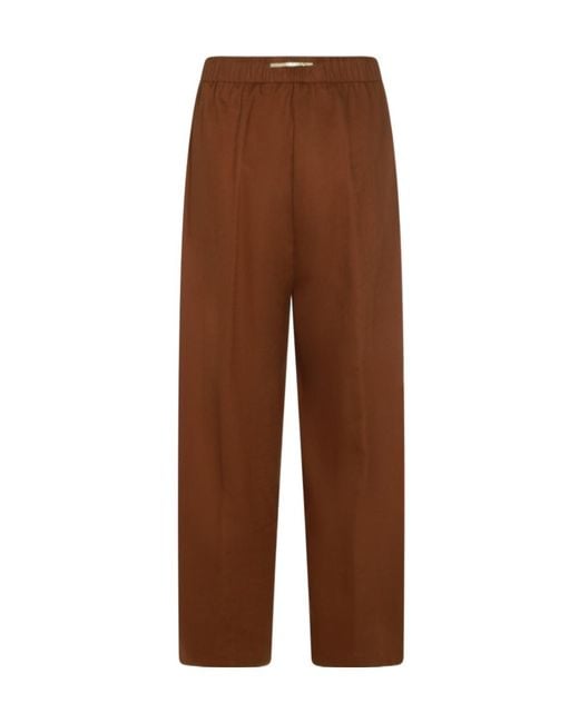 Herno Brown Drawstring Pleated Pants