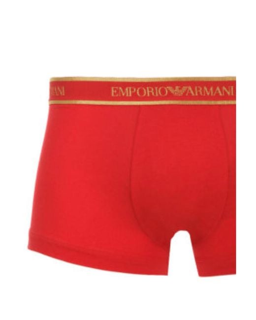 Emporio Armani Red Logo Detail Panties for men