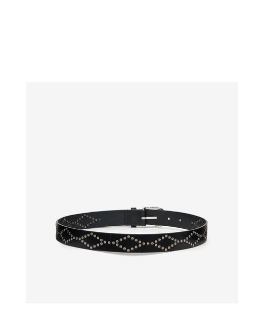 Isabel Marant White Studded Buckle Belt