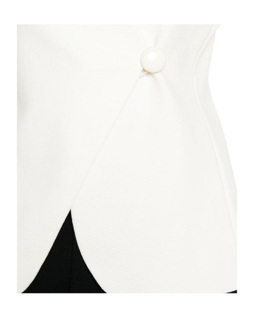 Emporio Armani White Asymmetric Single-Button Jacket