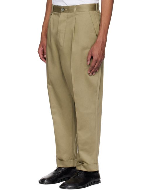AMI Green Ami Oversized Carrot Trousers for men