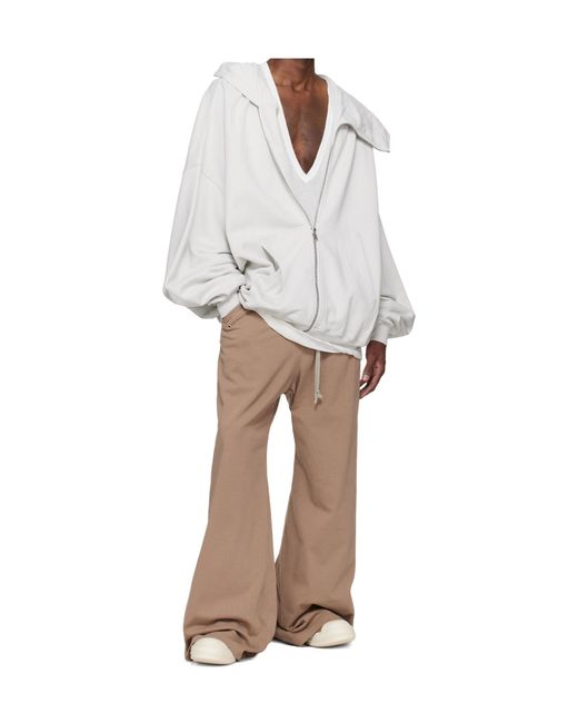 Rick Owens White Temple Mountain Hun Zip-Up Hoodie for men