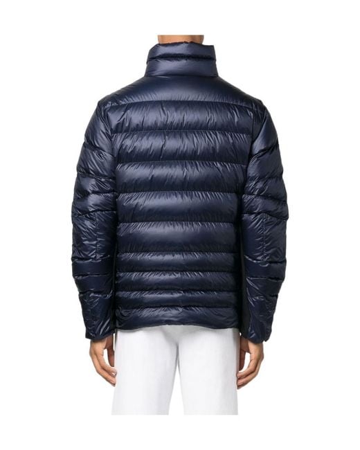 Moncler Blue Logo-Patch Sleeve Padded Jacket for men