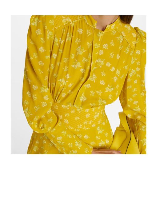 Dorothee Schumacher Yellow Eccentric Floral Silk-Blend Midi Dress