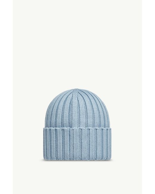 Moncler Blue Ribbed Knit Hat