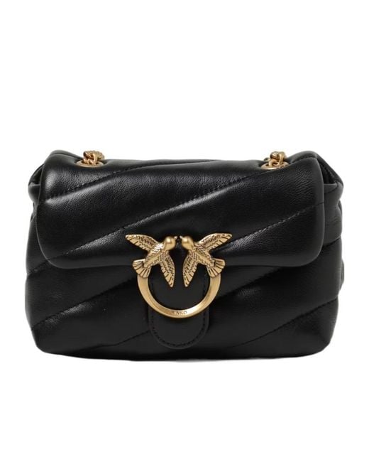 Pinko Black Love Baby Puff Quilted Crossbody Bag