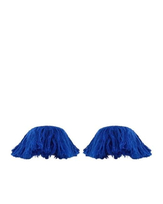 Ferragamo Blue Fringed Eva Mule