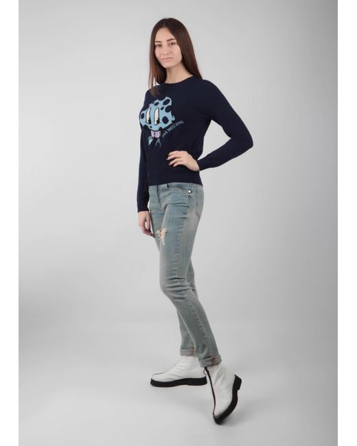 Moschino Blue Logo Detail Pullover