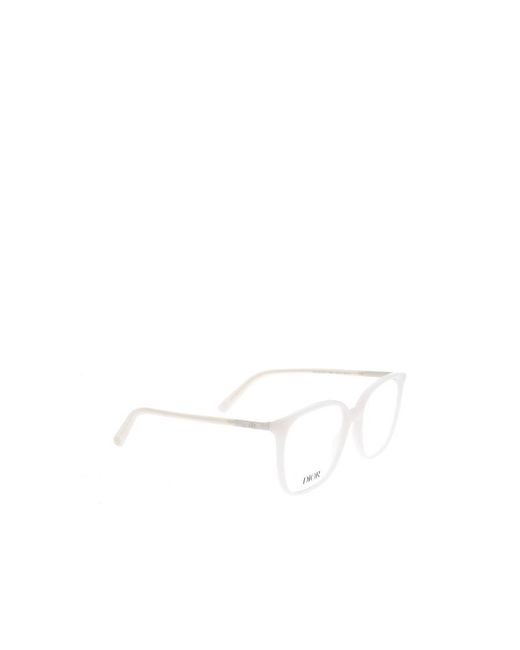Dior White Eyewear Square Frame Glasses