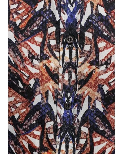 Just Cavalli Blue Printed Shirt for men