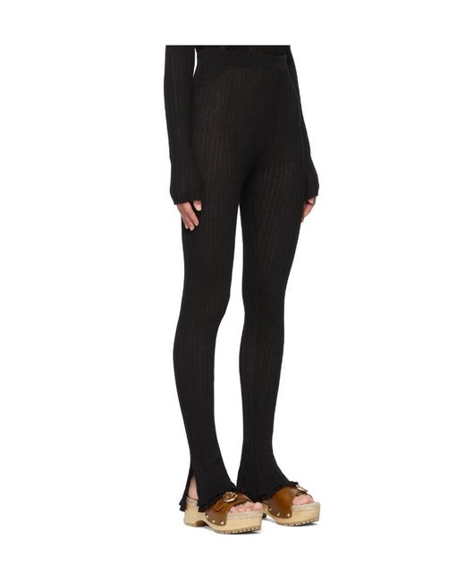 3.1 Phillip Lim Black Cotton Ribbed Casual Pants